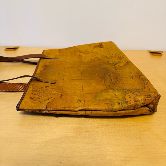 Authentic Alviero Martini Map Print Zip Top Tote Large DAMAGED - Picture 7 of 16